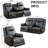 81" Premium Vegan Leather Reclining Living Room Sofa With Drop Down Table And Cup Holders