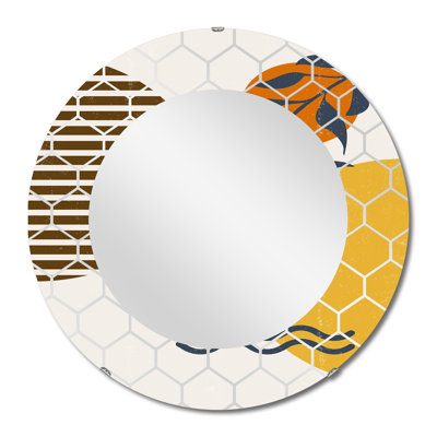 Feuille botanique minimaliste avec formes abstraites I - miroir mural moderne