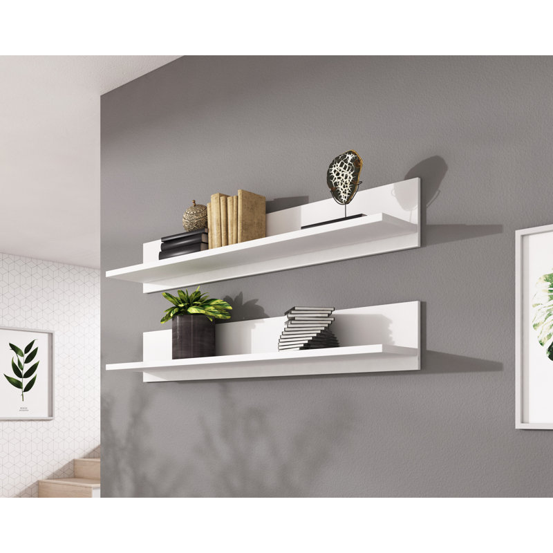 Aerona 2 Piece Bracket Shelf, White
