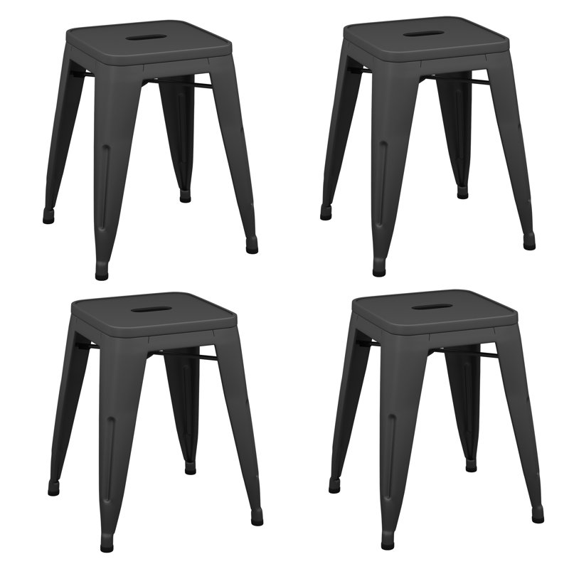Tabouret de 18 po Apolito, Noir, noir, noir, noir