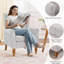 Table basse et fauteuil Vintage Luxury, fauteuil à oreilles en tissu de polyester avec dossier haut, beige-1013218077