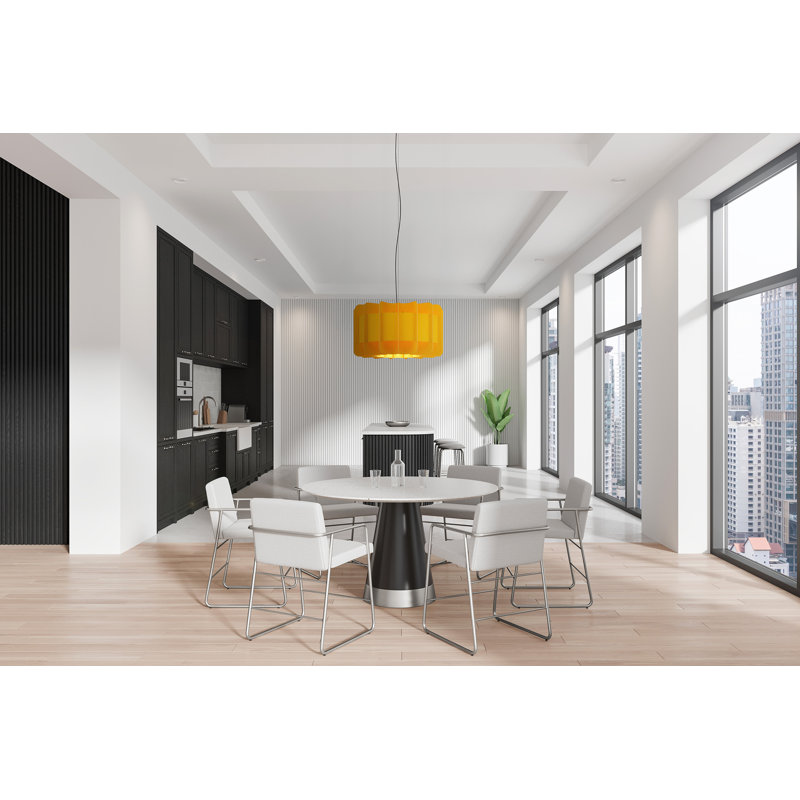 Clarissa 1-Light Single Pendant, 16.5" H x 29.8" W x 29.8" D, Yellow