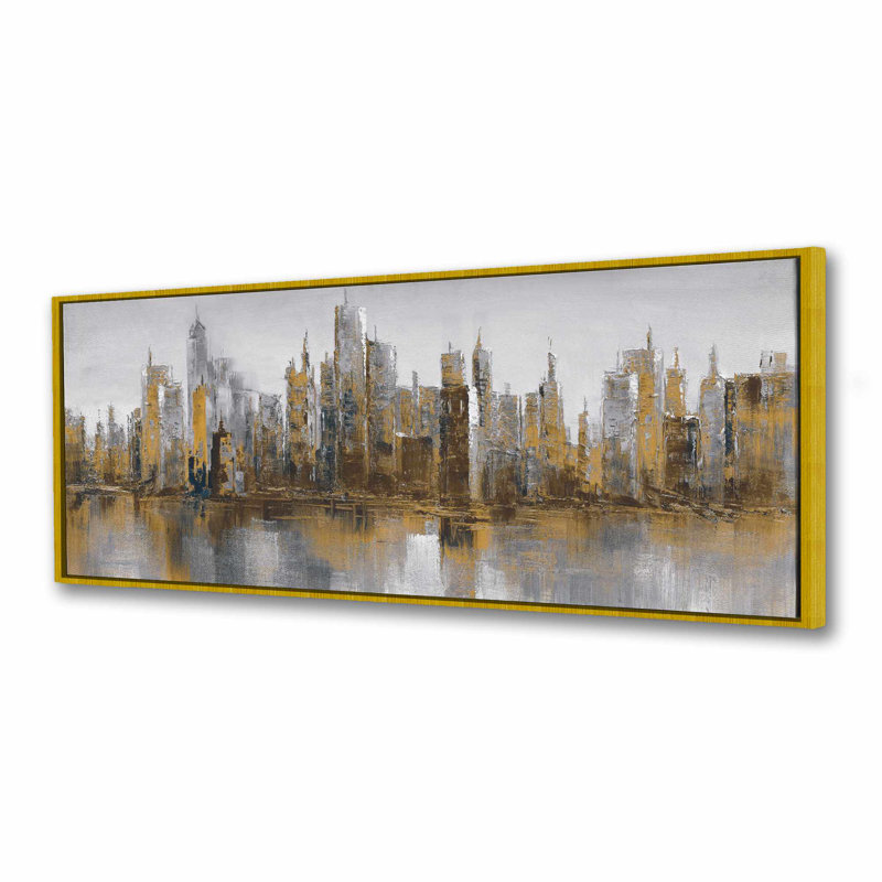Toile encadrée «Gloomy Cityscape Industrial City»