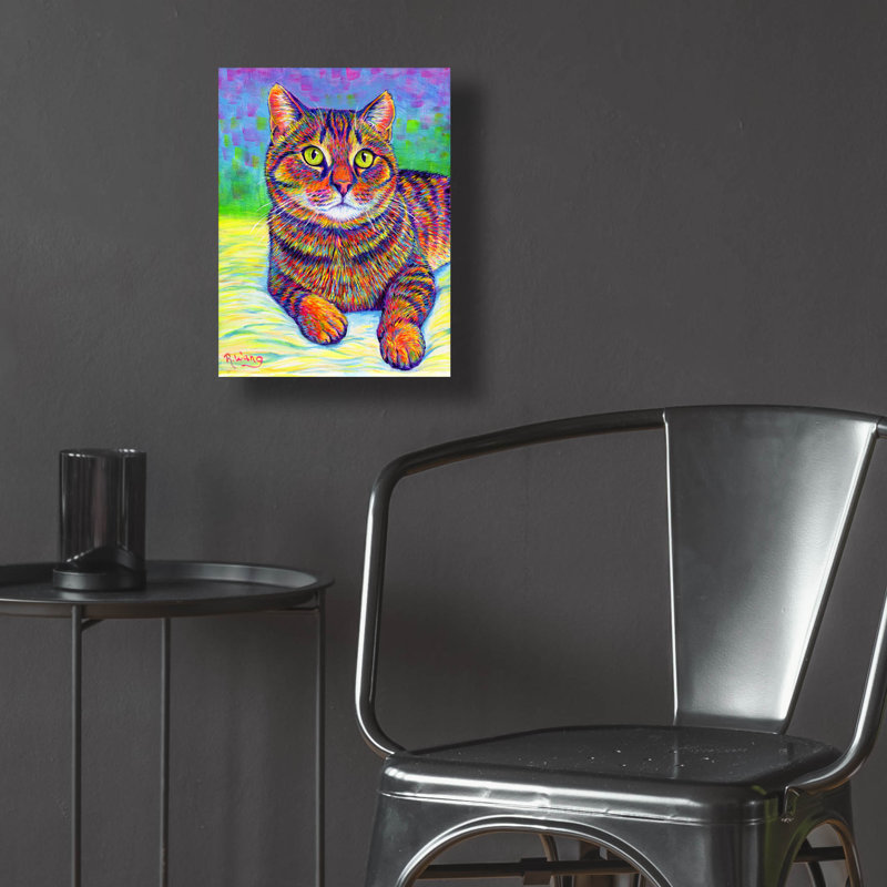 Rainbow Brown Tabby par Rebecca Wang Art, H 16 po x l 12 po