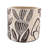Of 4, Gray Sand - Cement Planters, Brown Botanical Designs, Home Decor And Planter Of 4.3X4.3X4 Inches, Elements For Room