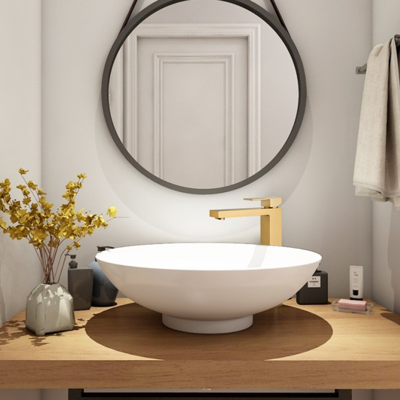 Robinet de lavabo vasque avec bonde, Or brossé