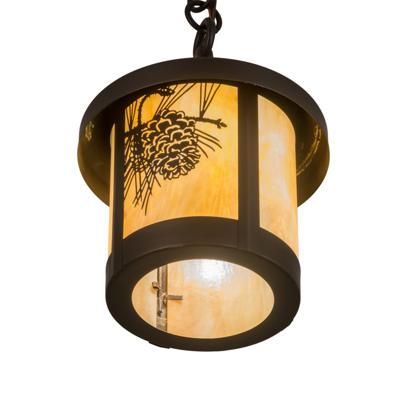9" Wide Fulton Winter Pine Pendant