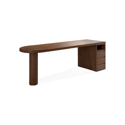 Bureau double caisson en bois massif clair avec tiroirs