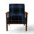 'Fetullah Green And Orange Checked Tartan - Upholstered Patterned Accent Arm Chair-690496929-690496859
