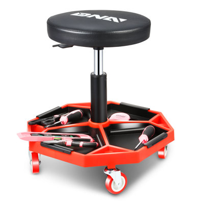 Pneumatic Garage Seat Rolling Mechanic Stool with Tool Tray Storage