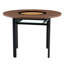Table de salle à manger minimaliste moderne de 107 cm (42 pouces) et 4 chaises noires en PU, finition bois brun, incrustations en verre couleur thé de 51 cm (20 pouces), étagère transparente pour se détendre, design ergonomique, verre résistant aux chocs et aux hautes températures, cuisine ouverte
