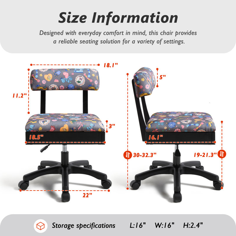 Tabouret de bricolage pivotant à hauteur réglable avec dossier, chaise d'atelier rembourrée en lin pour bureau de couture