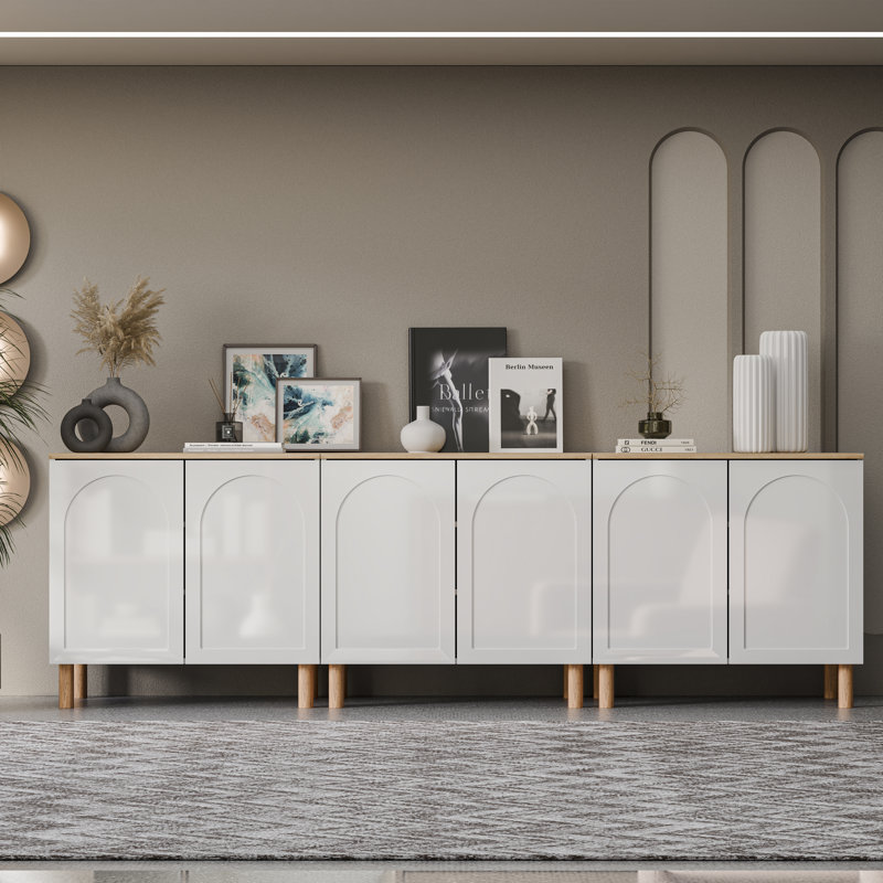 Sideboard, White/Oak, Set of Three 
