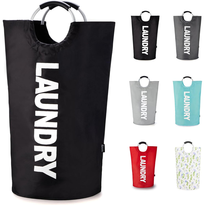 90L Laundry Basket , Waterproof Laundry Hamper, Laundry Bag with Padded Handles, Clothes Hamper Stands Up Well, Collapsible Laundry Basket Easy Storage