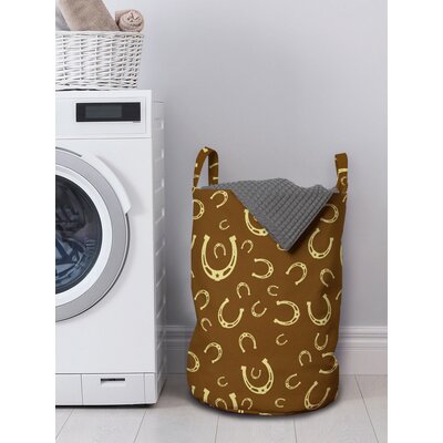 Ambesonne Western Laundry Bag, Horse Shoe Motif Vintage Pattern With Star Barn Lucky Charm Design, Hamper Basket With Handles Drawstring Closure For L -  East Urban Home, 576775C65AAF4EDD8A009051EE3282FF