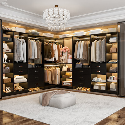 100” x100” Closet System with Wooden Drawer(Adjustable Width)