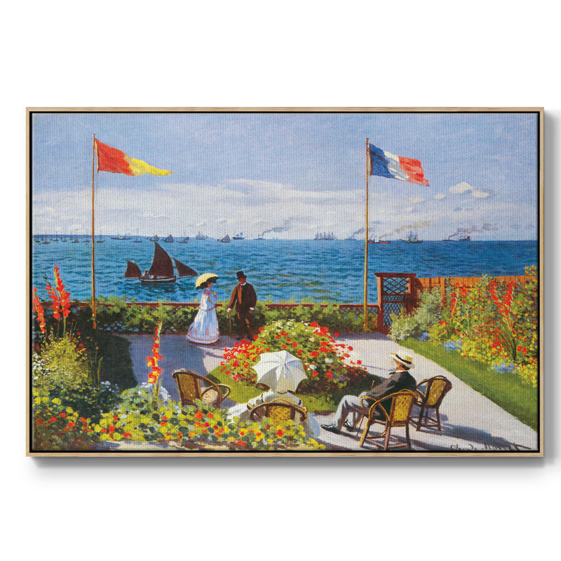 Claude Monet, reproduction d'art sur toile, Bois naturel, H 37 po x l 25 po x P 2 po
