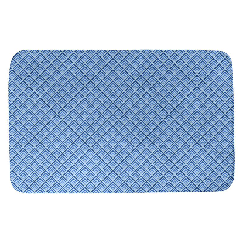Tapis pour salle de bain dégradé Avicia, l 17 po x L 24 po, Bleu
