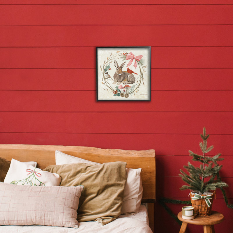 Couronne de bois rustique, giclée encadrée, design par Kelley Talent, Giclée encadrée noir minuit, H 12 po x l 12 po
