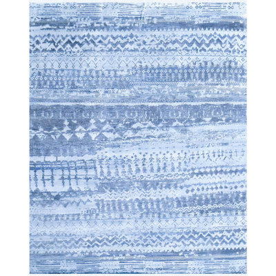 Neo Villa Chevron Area Rug in Blue