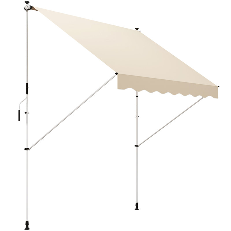 Outsunny Balcony 3 x 1.5m Manual Adjustable Awning for Balcony, Creme