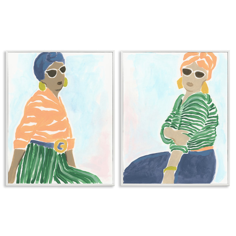  «Trendy Summer Style Women», ensemble de 2 giclées par June Erica Vess, H 20 po x l 16 po