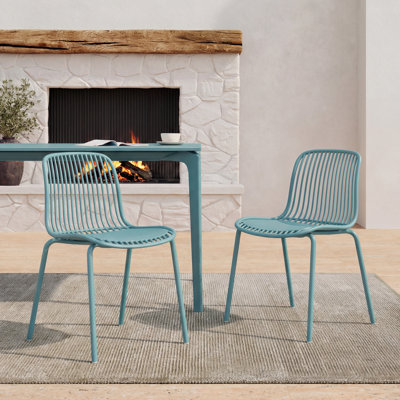 Chaises de patio en plastique Zora avec pieds en métal (table non incluse)