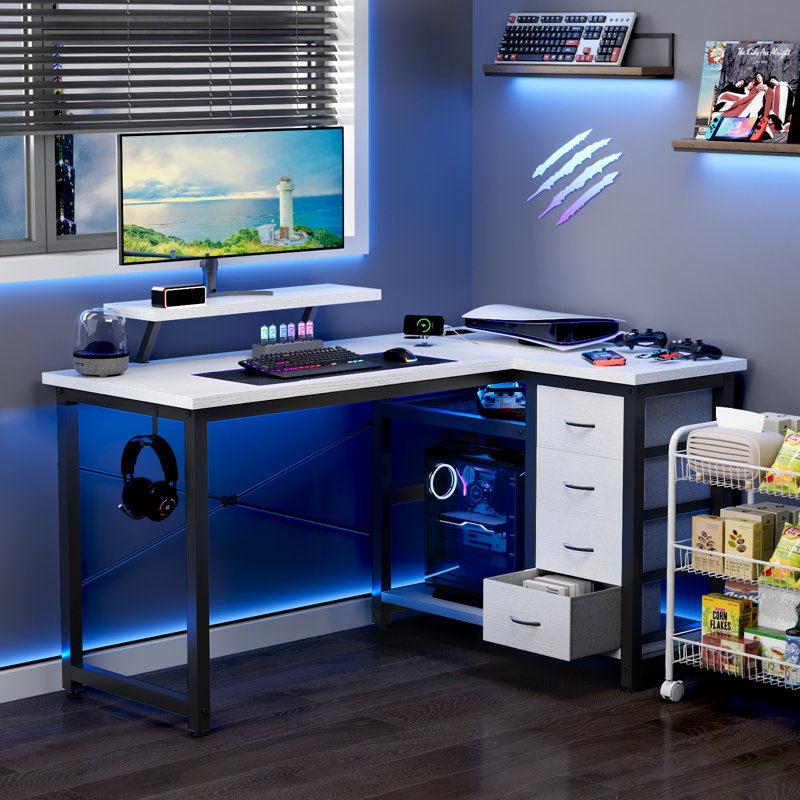 Modular L-Shaped Steel Computer Desk