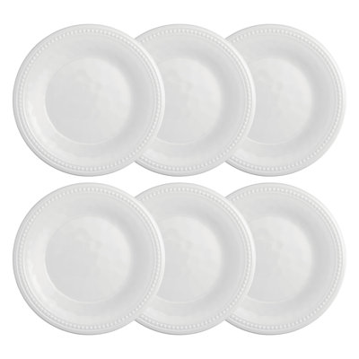6-Piece Beaded 8 1/2" Melamine Plate