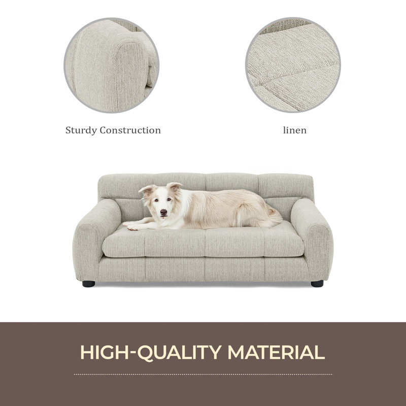Soft And Comfortable Pet Sofa With Backrest And Armrests, Suitable For Modern Rectangular Pet Sofas For Small And Medium-Sized Dogs