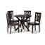Ensemble de salle à manger moderne et contemporain 6 pièces Elaine, brun foncé, H 37,4 po x l 17,9 po x P 19,9 po Elaine-915606497-915606527-828601192