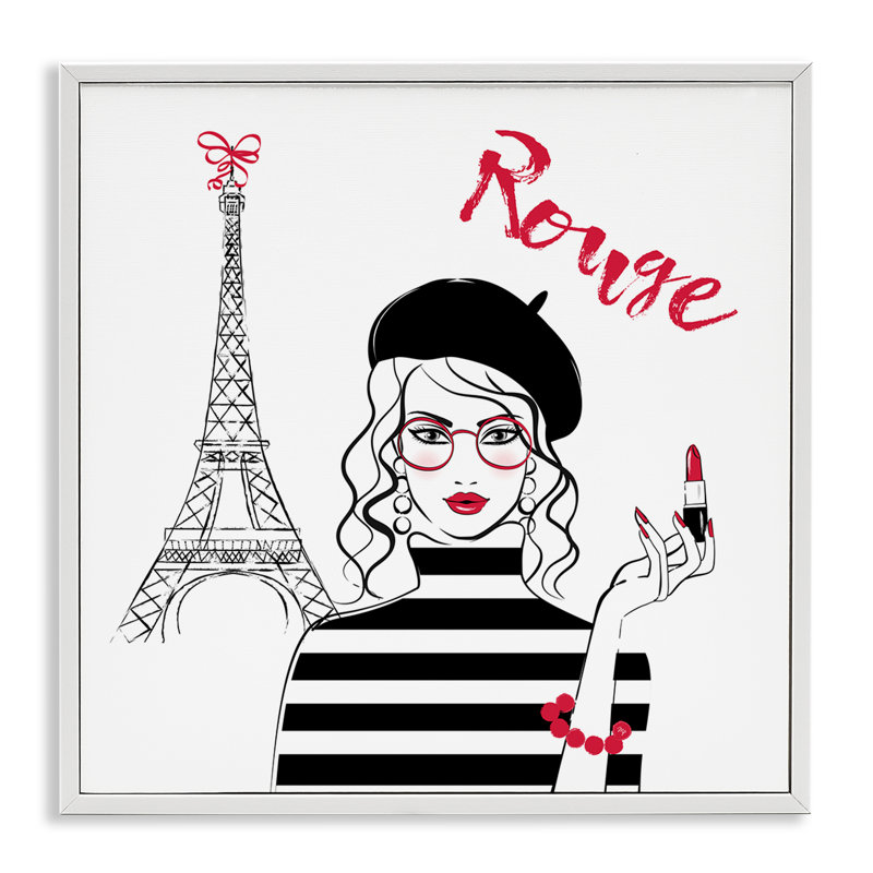 Rouge, art giclée par Martina Pavlova, Giclée encadrée blanc bord de mer, H 17 po x l 17 po