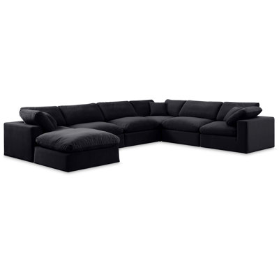 Issah Velvet U-Shaped Sectional Reversible