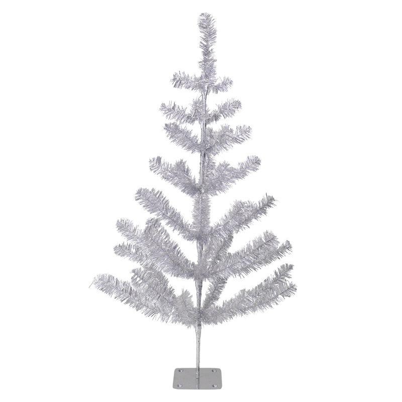 3' Medium Silver Tinsel Twig Artificial Christmas Tree - Unlit