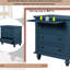 3 armoires en bois bleues et polyvalentes avec table de bout bleue, fabriquées avec soin pour votre maison-1594817220