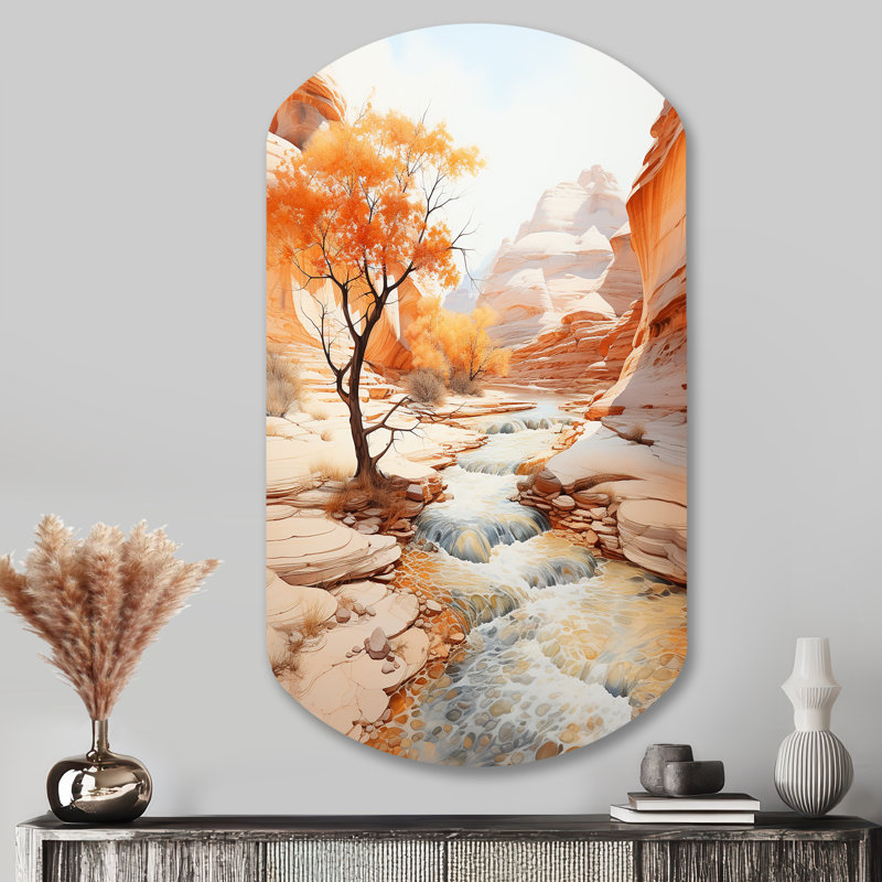 Hael - Canyon Cylinder Shape Metal Wall Sculpture, 43" H x 23" W