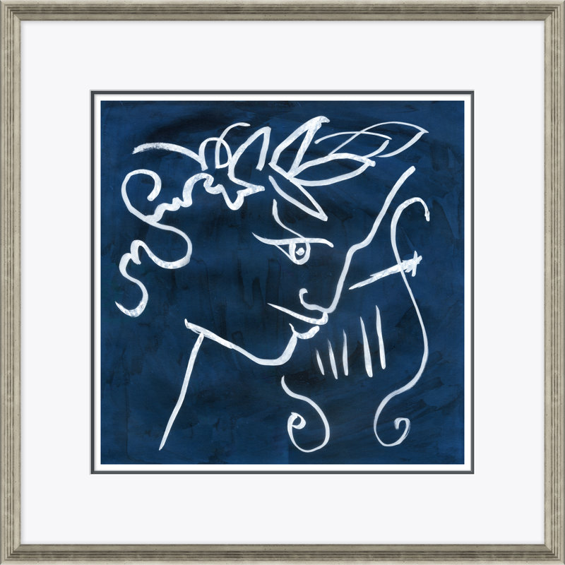Blue Apollo Framed Graphic Art, 21.75" H x 21.75" W, Silver Framed Paper, White