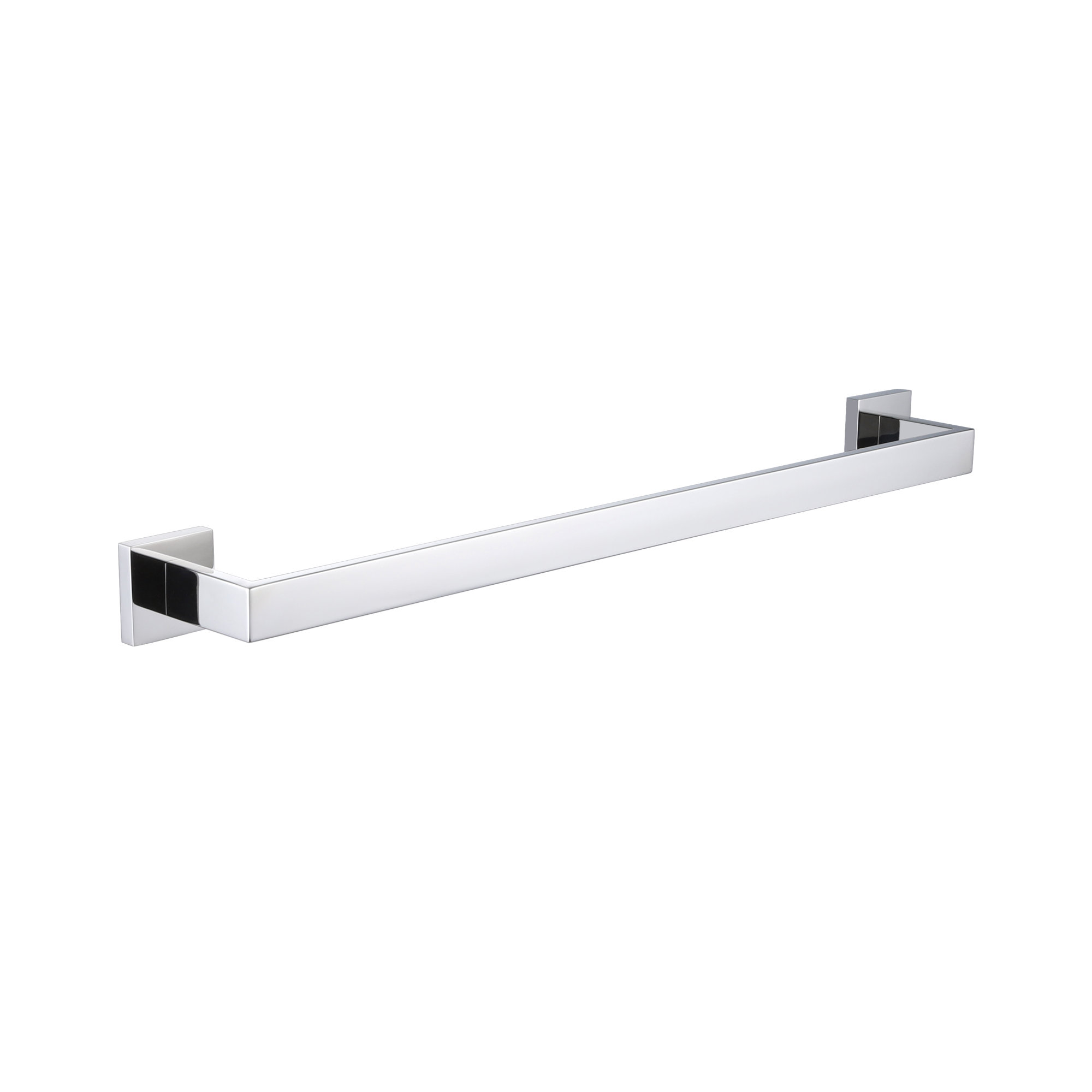 25.5" Wall Mounted Towel Bar, 2" H x 25.5" W x 3" D, Polished Chrome