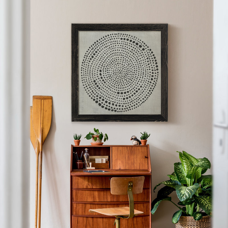 " Mythos I ", 18" H x 18" W x 1" D, Black Framed