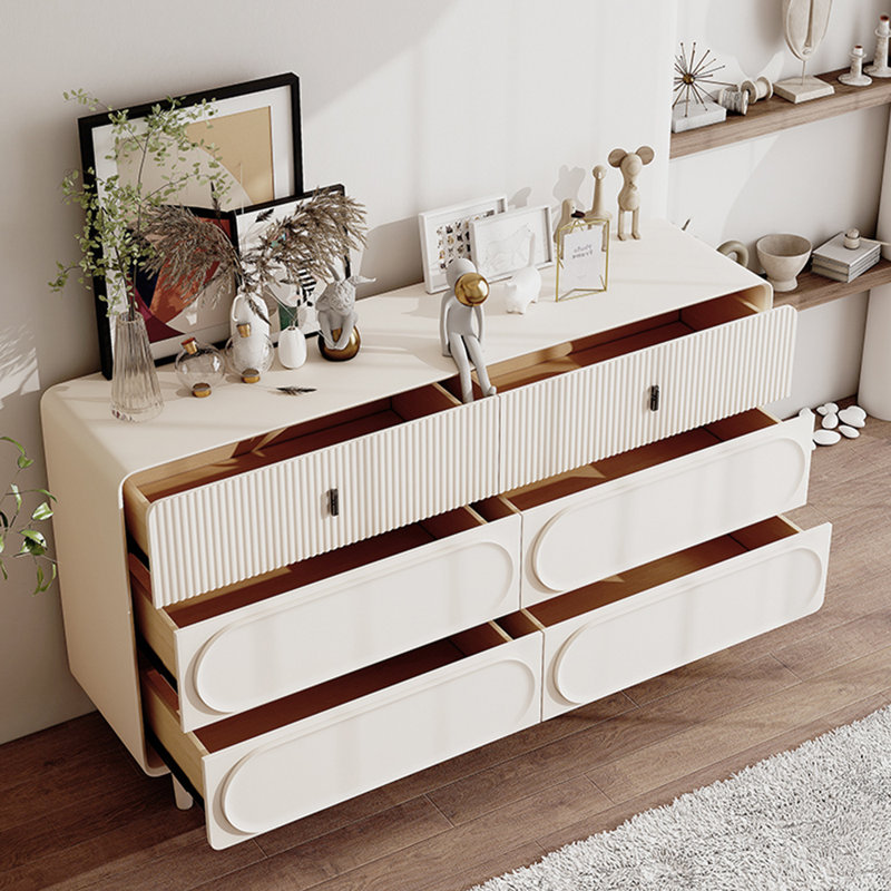 Cream style simple solid wood storage