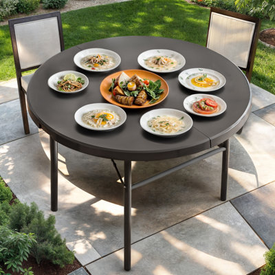 Plateau de table de pique-nique portatif extérieur pliable avec poignée et pieds réglables
