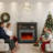 40" Fireplace Freestanding Electric Fireplace with Mantel, 3D Realistic Flame Faux Fireplace-120098245