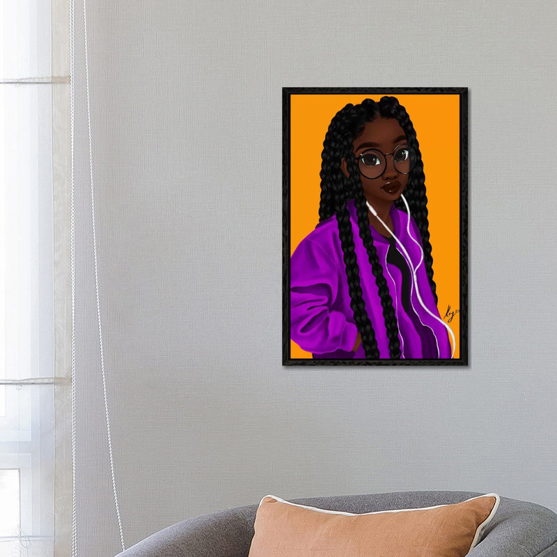 Music by Princess Karibo - Print on Canvas, 66.04 cm H x 45.72 cm W, Black Framed