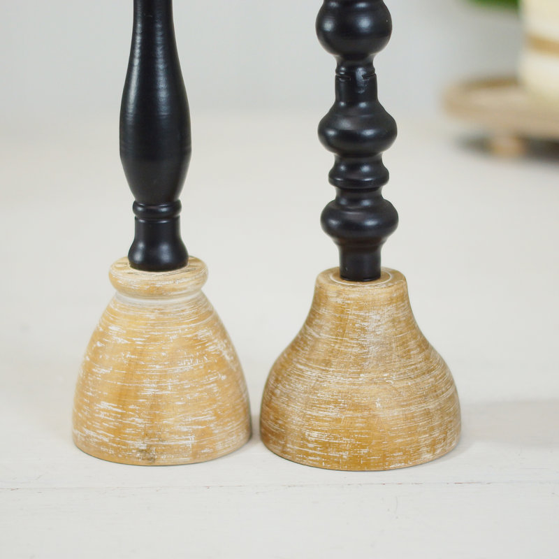 Ensemble de 2 bougeoirs en métal noir 3,75 po