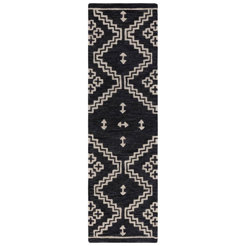 Madawaska Hand Tufted Wool Southwestern Rug, Runner 2'3" x 8'