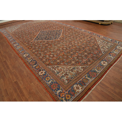 Pre-1900 Vegetable Dye Traditional Large Rug 11x19