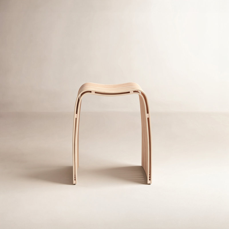 Bamboo Spa Stool 18" Tall, Natural Bamboo