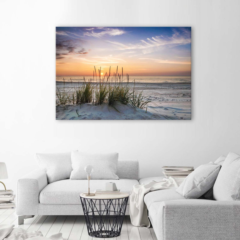 Sunset On The Beach - Wrapped Canvas Print, 80cm H x 120cm W
