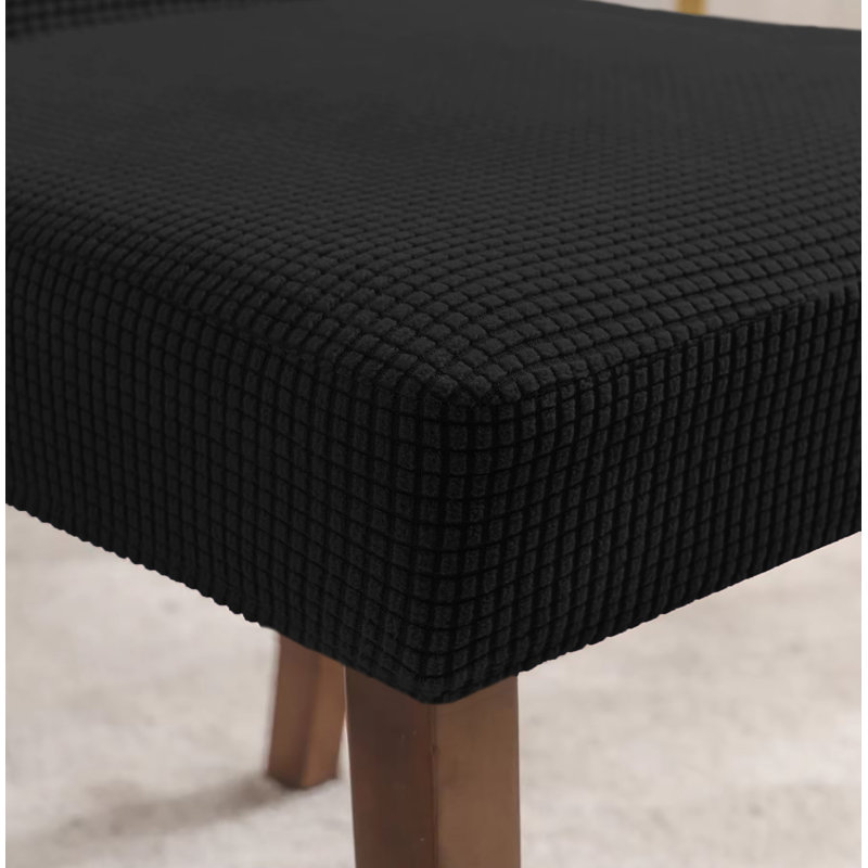 Ensemble de 6 pièces - Housse de protection pour chaise de bureau de cuisine, Polyester noir