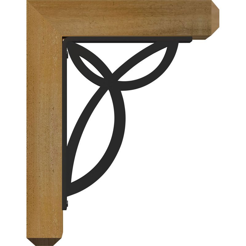 3 1/2"W x 14"D x 16"H Versailles Craftsman Ironcrest Smooth Bracket, Western Red Cedar (2"W x 10"D x 12"H Iron Bracket)